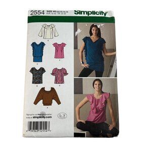 Simplicity 2554 Pattern Misses Knit Woven Tops Size H5 6 -14 In K Designs UNCUT